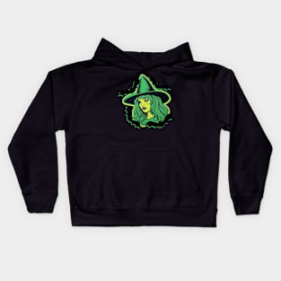 CreepyCool Pinup Witch Kids Hoodie